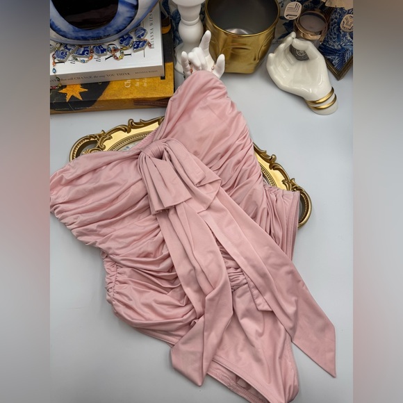 🆕 ZIMMERMANN 🧿 NWT August Drape Bow 1PC Bathing Suit - Dusty Pink Sz 1 US 4/6 - Picture 11 of 16